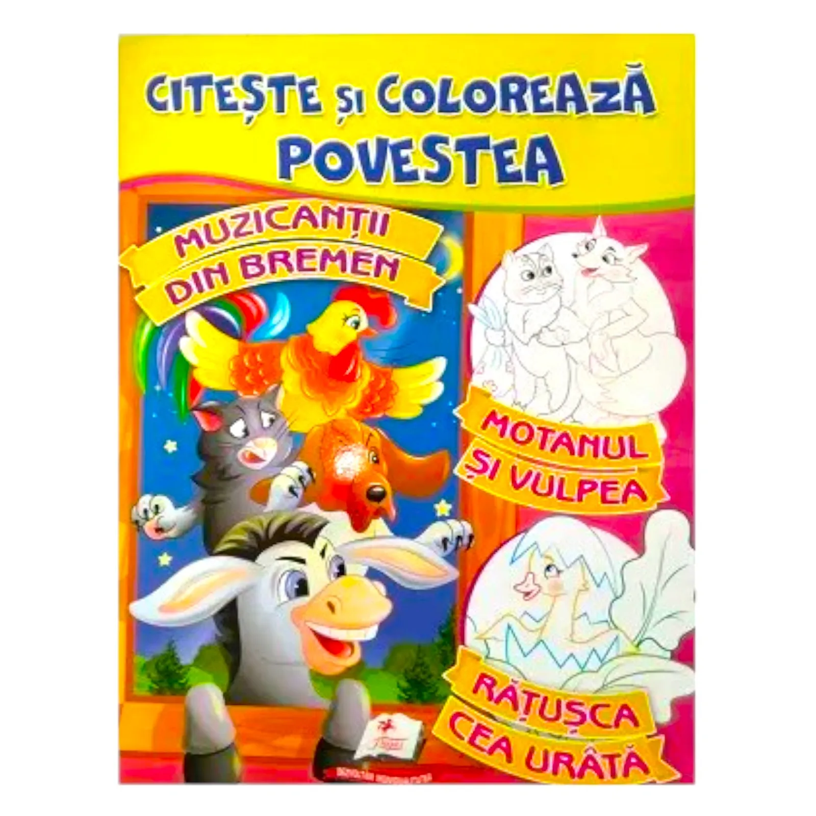 Citeste si coloreaza - Muzicantii din Bremen