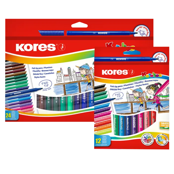 Carioci Kores 24 culori Washable –