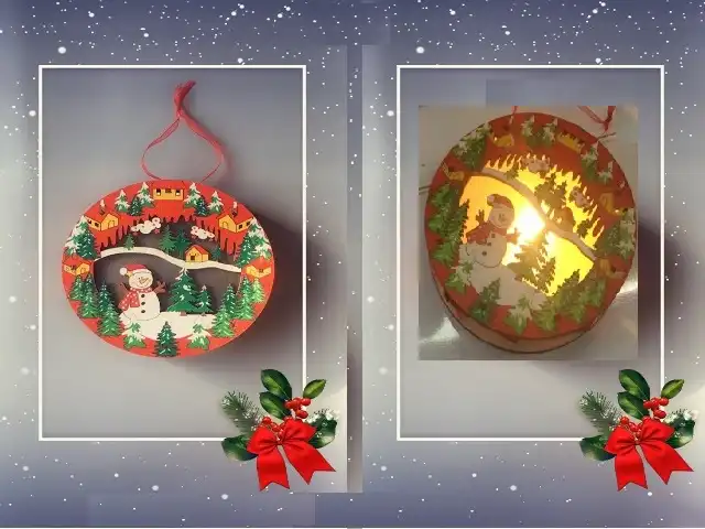 Набор елочных игрушек "Снеговик" с огоньками 6 шт 32