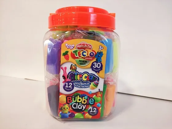 Set de creatie 3в1: Aluat pentru modelare, plastilină cu aer , plastilină cu bile
