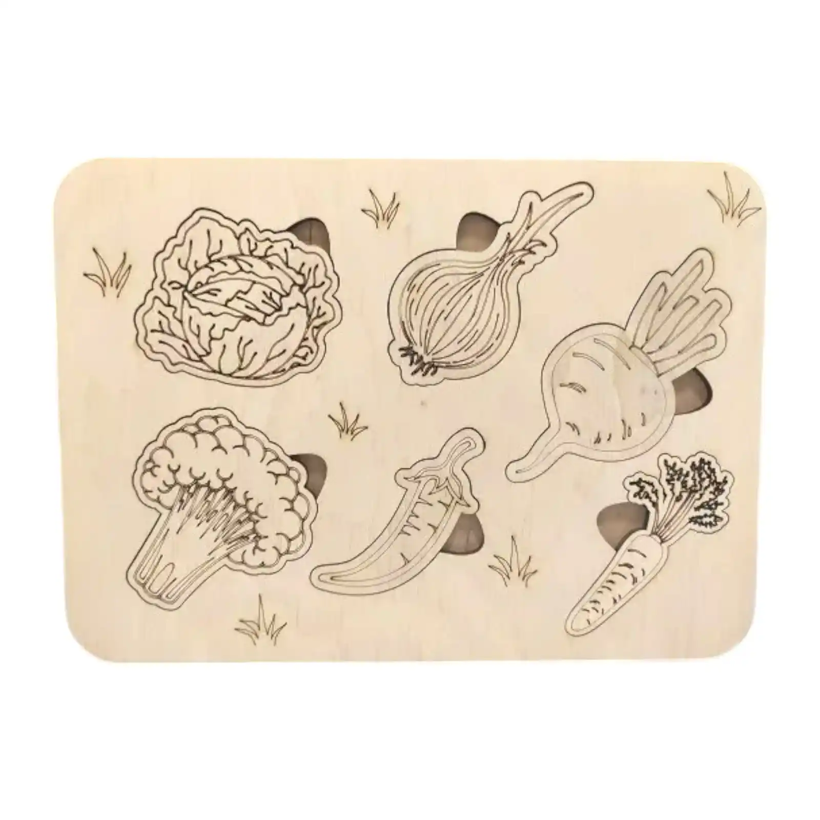 Деревянный пазл ( Овощи )