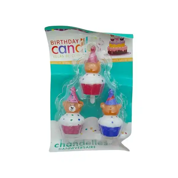 Set lumanare Cupcake (3pcs) (Cutie deteriorată)
