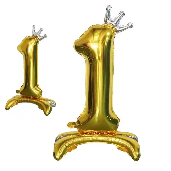 Золотой воздушный шар цифра 1