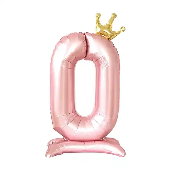 Розовый воздушный шар цифра 0