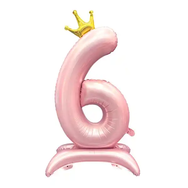 Розовый воздушный шар цифра 6