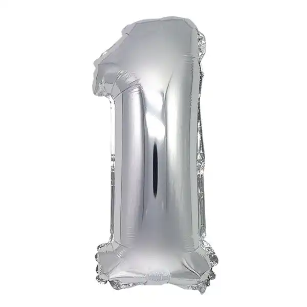 Серебряный шар цифра 1