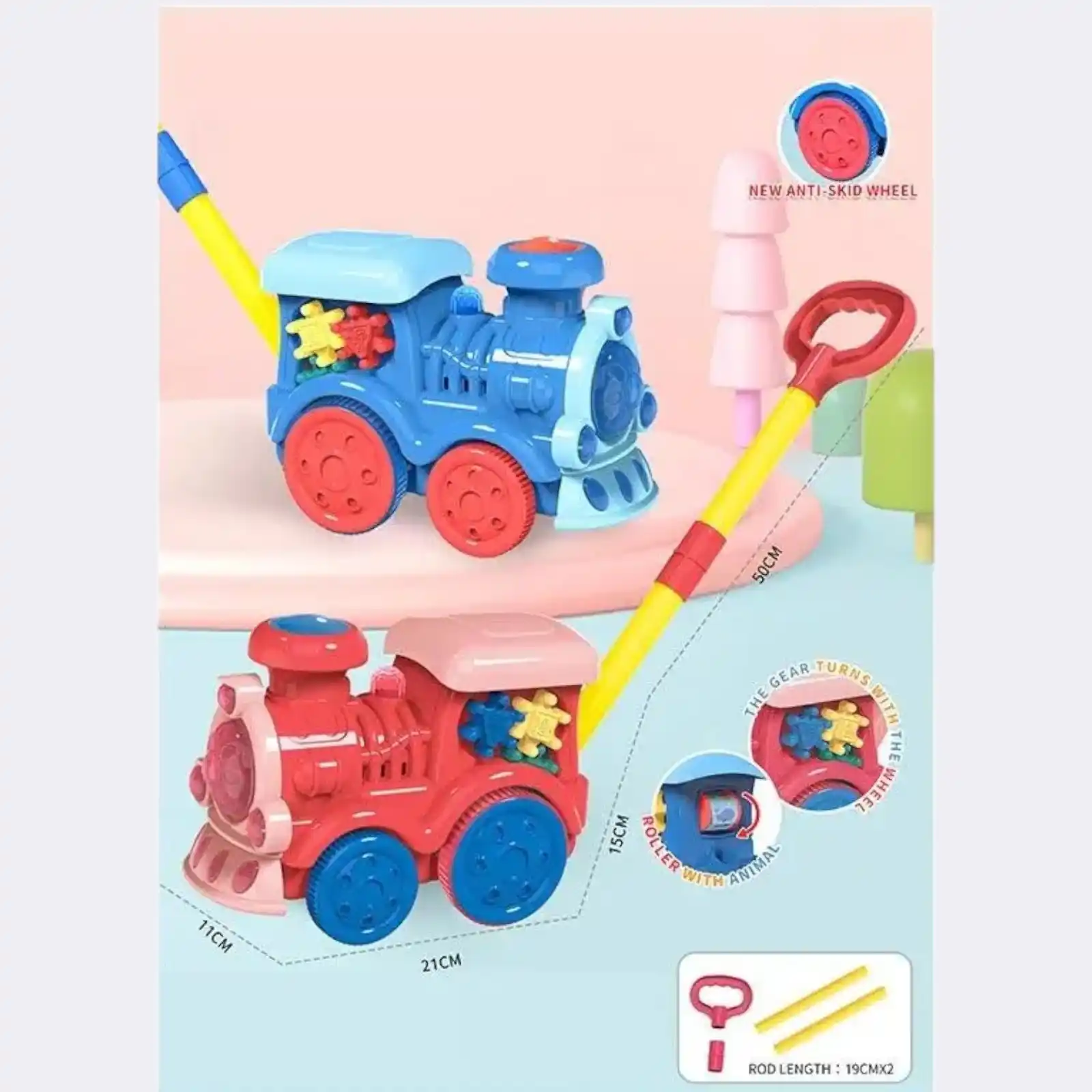 Игрушка каталка с мыльными пузырями звуком и светом