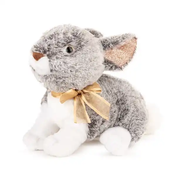 Мягкая игрушка Кролик с лентой - темно-коричневый  17 cm - 0.108 kg