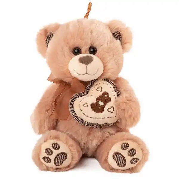 Мягкая игрушка Медведь с лентой и сердцем Love - коричневый  22 cm - 0.135 kg