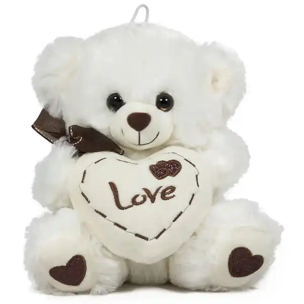 Мягкая игрушка Медведь с сердцем Love - белый  20 cm - 0.13 kg