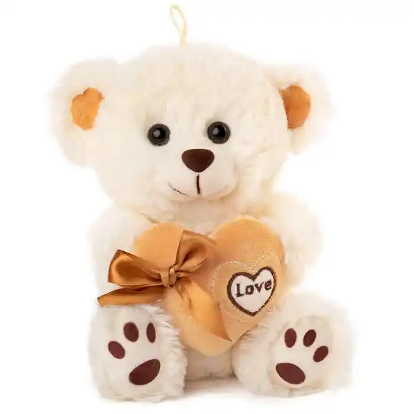 Мягкая игрушка Медведь с сердцем бежевый  20 cm - 0.105 kg