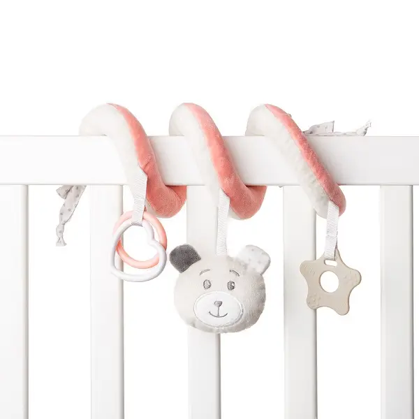 Jucarie moale spirala urs roz 30 cm - 0.19 kg