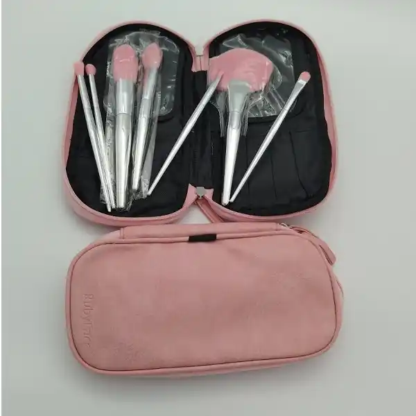 Set pensule peentru machiaj metalic 7 piese + geanta cosmetica (01-8)