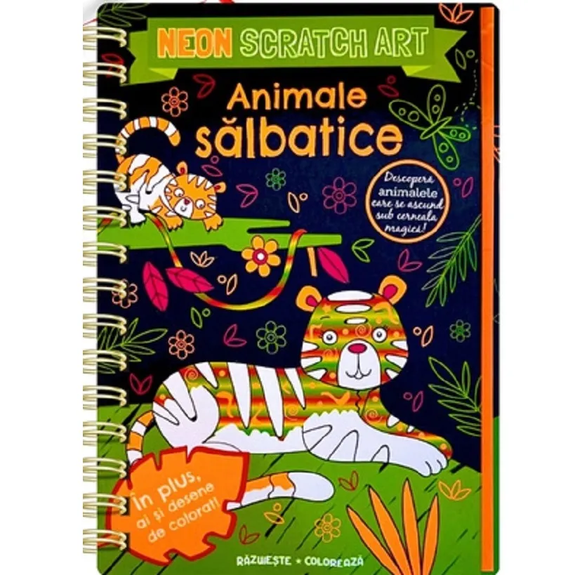 Animale salbatice Neon scratch art