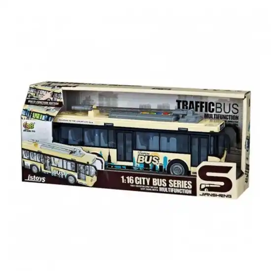 Красный троллейбус с трением и открывающимися дверями, звуки и огни, 1: