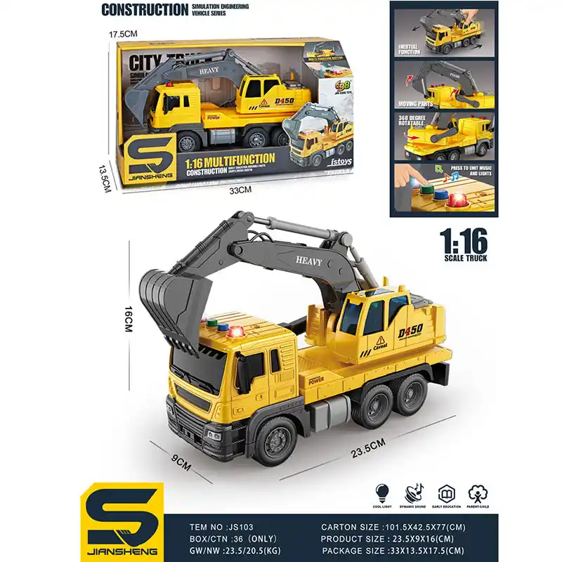 Masina excavator cu sunet si lumini (instructiune in romana)