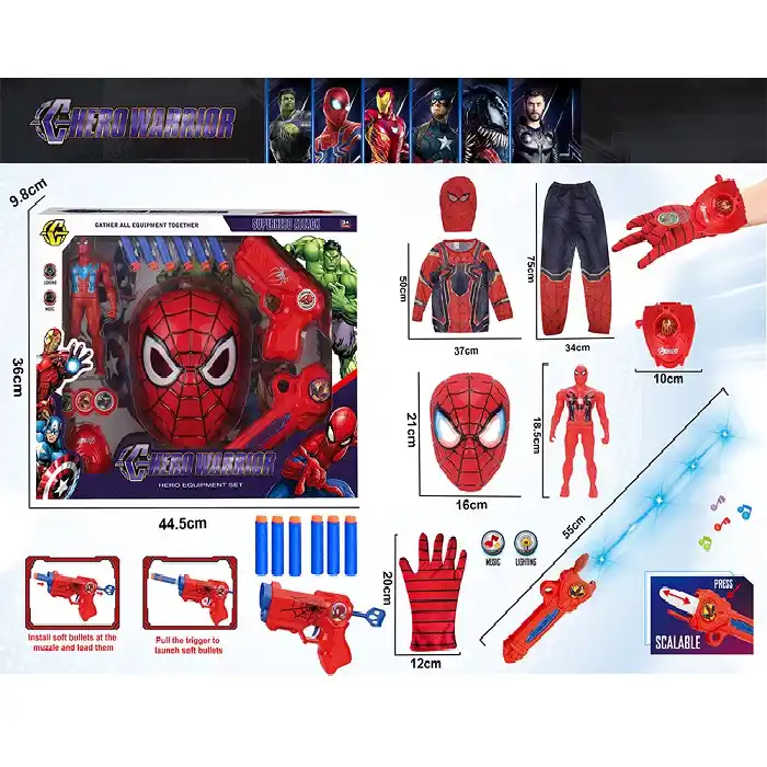 Набор оружия с маской, героем и костюмом