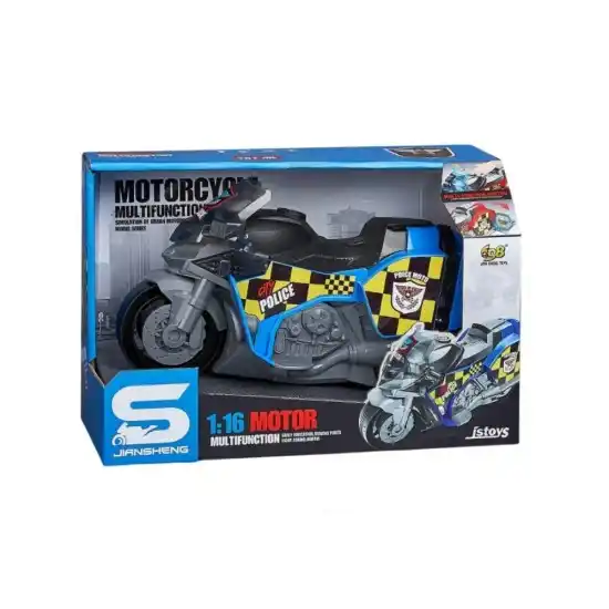 Jucarie Motocicleta Police, cu inertie, sunete si lumini 1:16