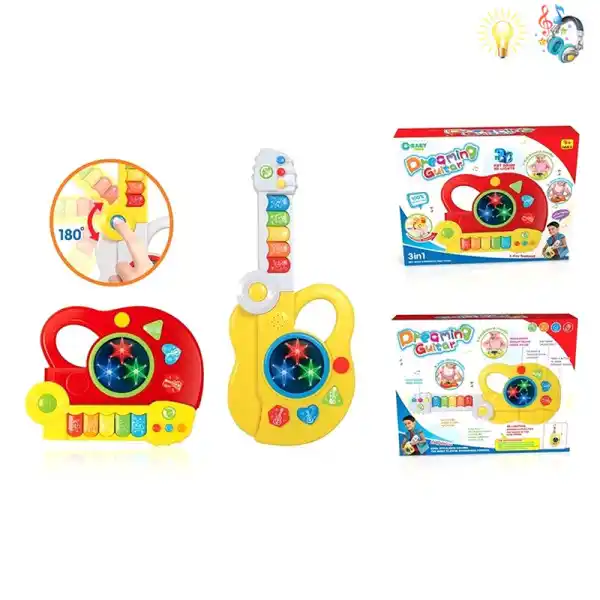 Гитара 2 в 1 с музыкой и подсветкой