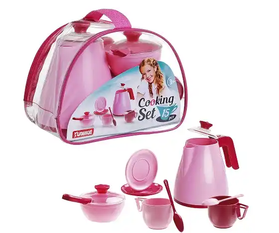 Набор посуды (15 шт) розовый – 43