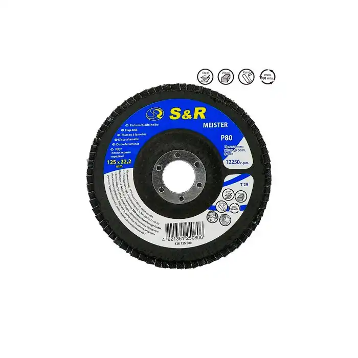 Купить  Круги зачистные лепестковые - Круг зачистной лепестковый S&R Meister 125/P8..