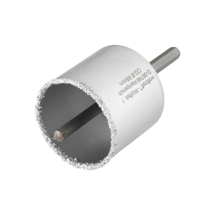 Coroană de găurit, tratată cu carburi metalice, cu adaptor Wolfcraft