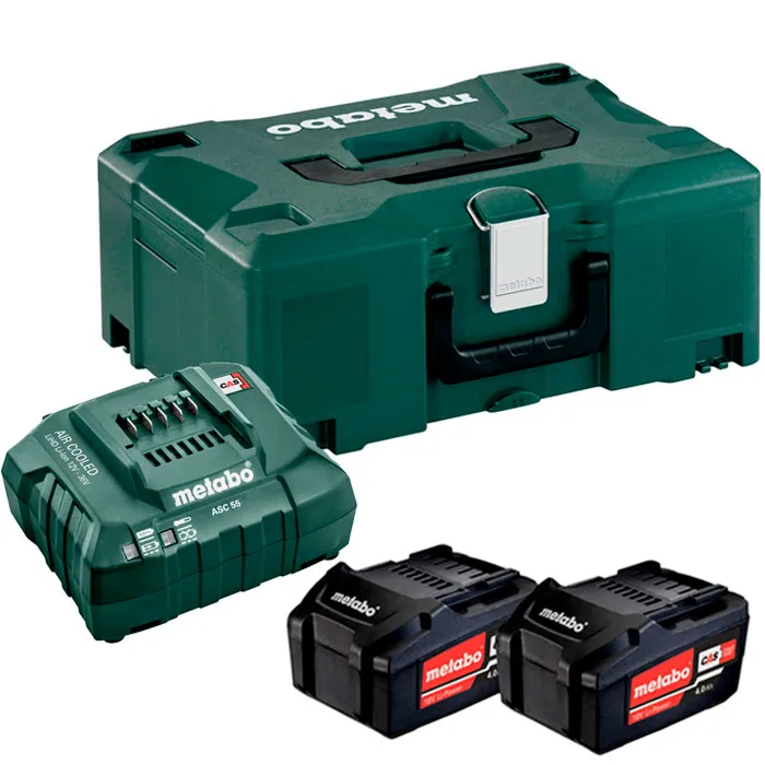 Set acumulatori Metabo Li-Power 2X4.0 Ah + ASC 55