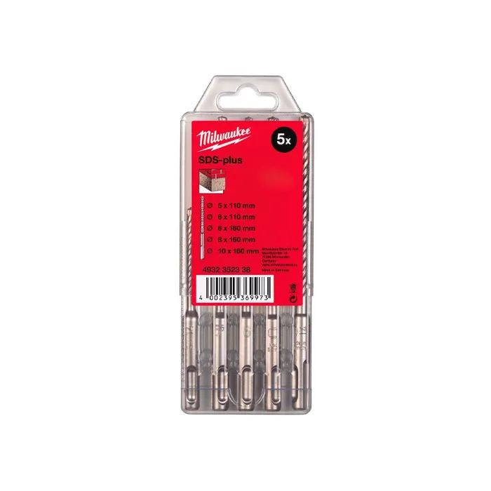 Set burghie pentru beton Milwaukee SDS-Plus 5 buc.