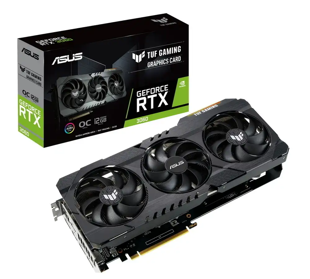 VGA ASUS RTX3060 12GB GDDR6 TUF Gaming OC V2  (TUF-RTX3060-O12G-V2-GAMING)