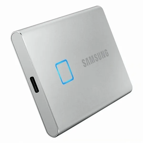 1.0TB Samsung Portable SSD T7 Touch Silver, USB-C 3.1 (85x57x8mm, 58g, R/W:1050/1000MB/s, FP ID)