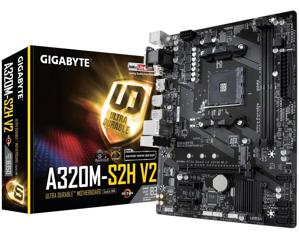 MB AM4 Gigabyte A320M-S2H  mATX