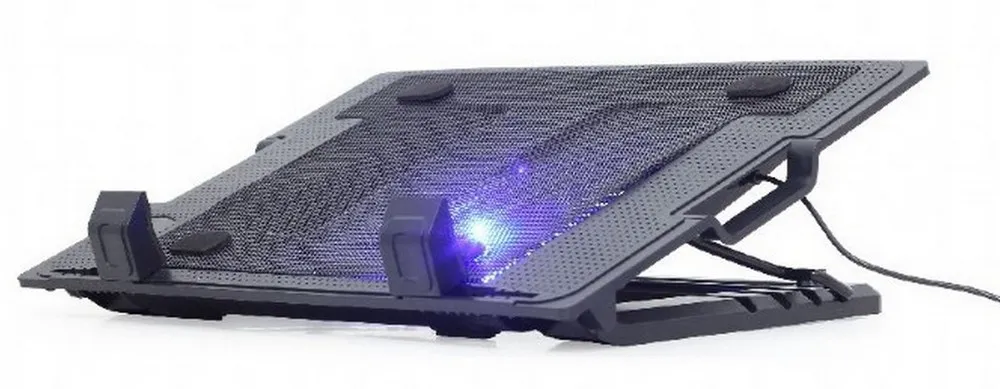 Notebook Cooling Pad Gembird NBS-1F17T-01, up to 17'', 1x150 mm fan, Adjustable angle, LED light