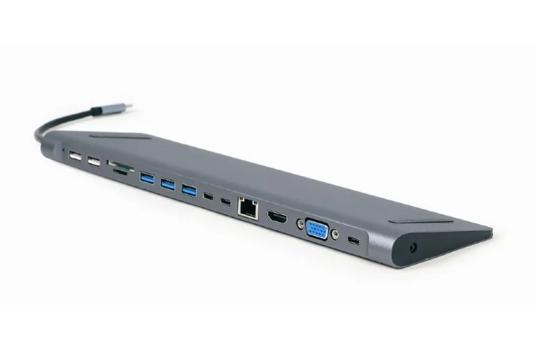 Docking Station Gembird A-CM-COMBO9-01, 3xUSB 3.1, 2xUSB 2.0, HDMI, VGA, 3.5mm, LAN, SD/MicroSD, PD