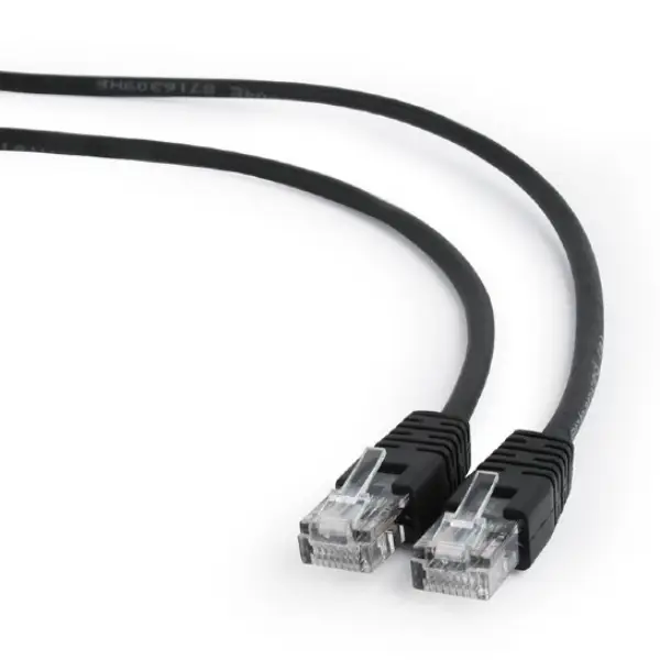 5m, Patch Cord  Black, PP12-5M/BK, Cat.5E, Cablexpert, molded strain relief 50u" plugs