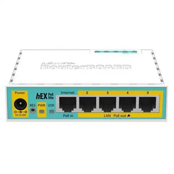 Купить  Маршрутизаторы - Маршрутизатор MikroTik hEX PoE lite, Белый..