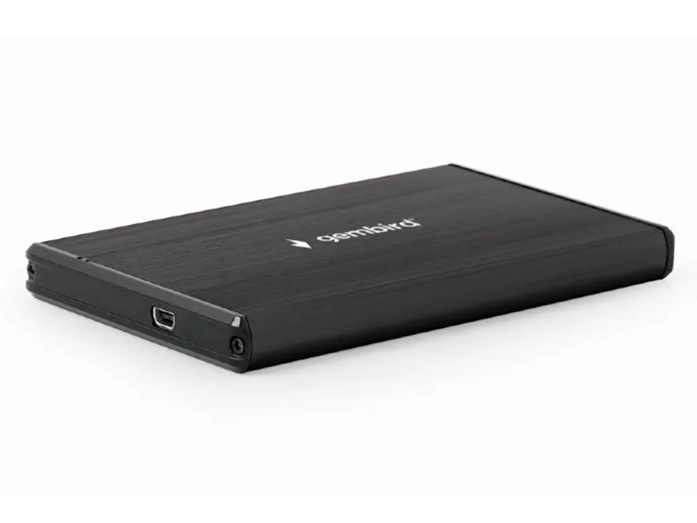 2.5" SATA HDD External Case miniUSB3.0, Aluminum Black, Gembird "EE2-U3S-3"