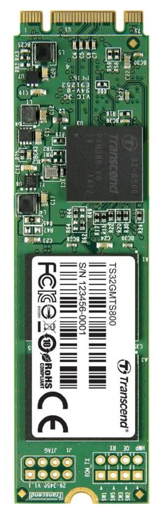 .M.2 SATA SSD  32GB Transcend "TS32GMTS800S" [80mm, R/W:500/450MB/s, 70K/75K IOPS, SM2246EN, MLC]