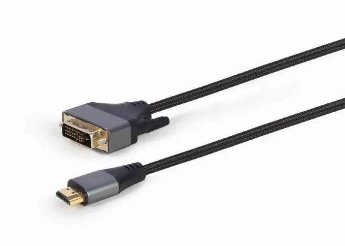 Cable HDMI to DVI 4K, 1.8m Cablexpert, male-male, GOLD, Blister retail, CC-HDMI-DVI-4K-6