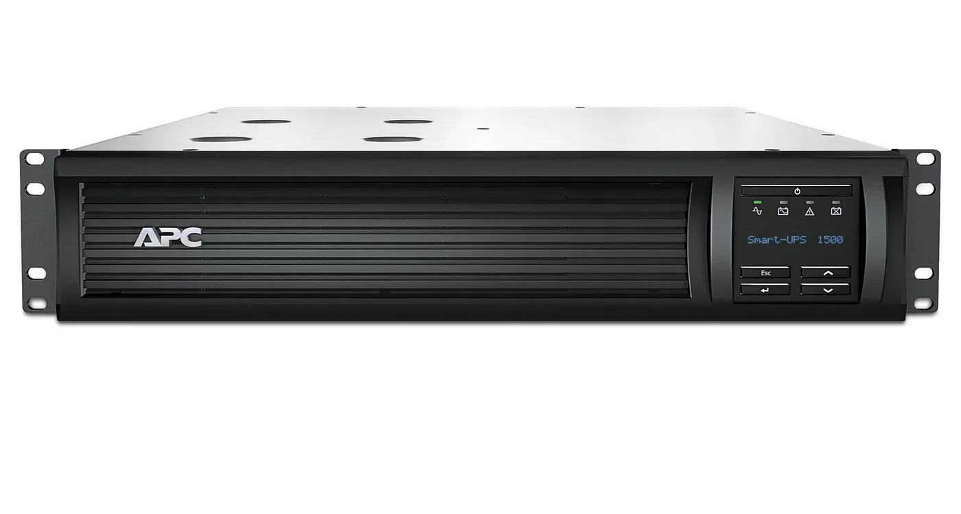 APC Smart-UPS SMT1500RMI2U,1500VA/1000W,Rack2U,Sinewave, Lineinter,LCD,AVR,USB,RS232,Smartslot,4*C13