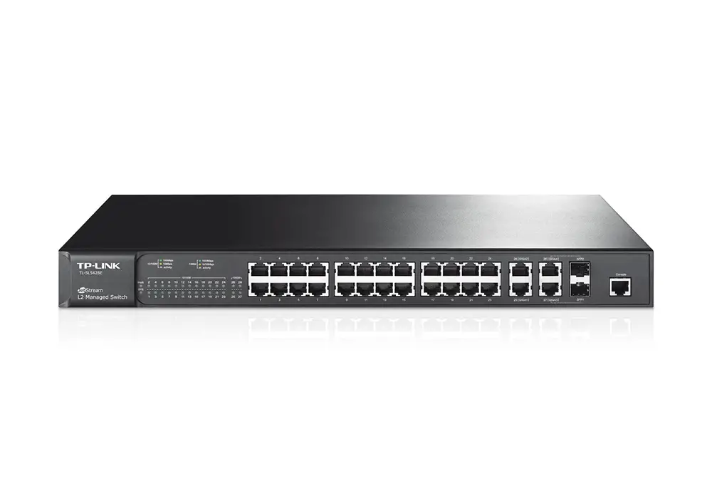 24-port 10/100Mbps Switch TP-LINK "TL-SL5428E" + 2-port 10/100/1000Mbps,2xSFP slot