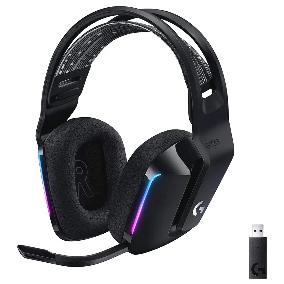 Gaming Wireless Headset Logitech G733, 40mm drivers, 20-20kHz, 39 Ohm, 87.5dB, 278g, 29h, BLUE VO!CE