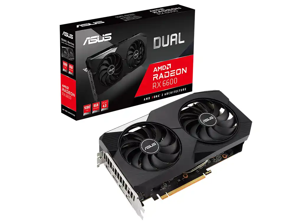 Видеокарта ASUS DUAL-RX6600-8G,  8GB GDDR6 128бит