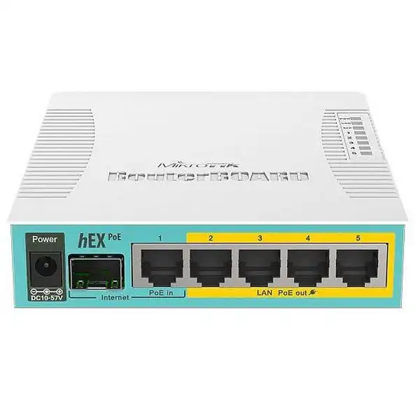 Купить  Маршрутизаторы - Маршрутизатор MikroTik hEX PoE, Белый..