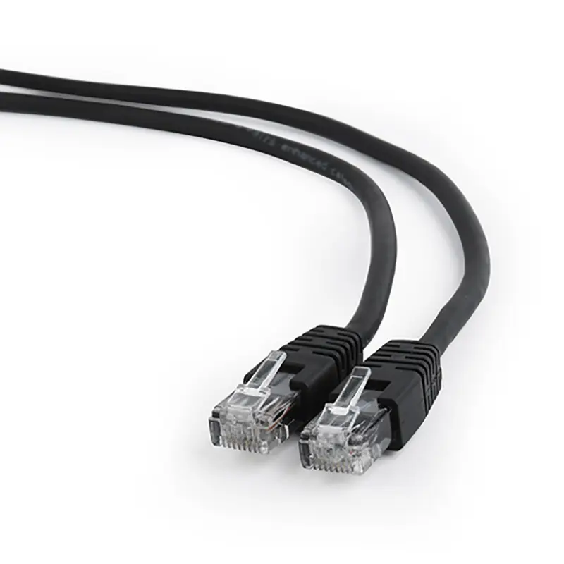 Patch Cord Cat.6U  1m, Black, PP6U-1M/BK, Cablexpert, Stranded Unshielded