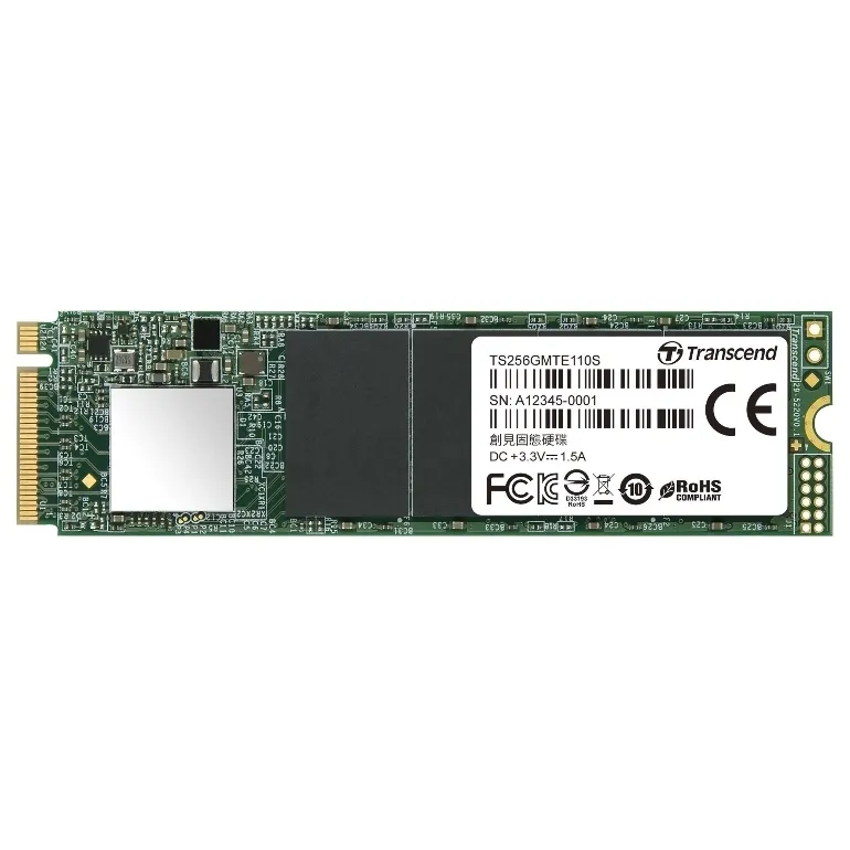 .M.2 NVMe SSD   256GB Transcend 110S [PCIe 3.0 x4, R/W:1600/1100MB/s, 90/250K IOPS, 100TBW, 3DTLC]