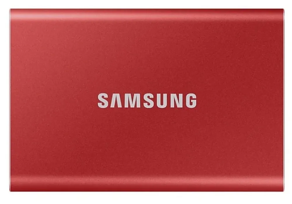 2.0TB Samsung Portable SSD T7 Red, USB-C 3.1 (85x57x8mm, 58g, R/W:1050/1000MB/s)