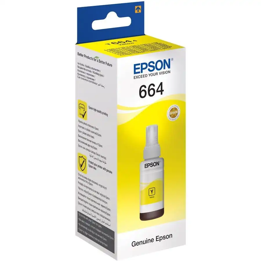 Контейнер с чернилами Epson T664, 70мл, Желтый