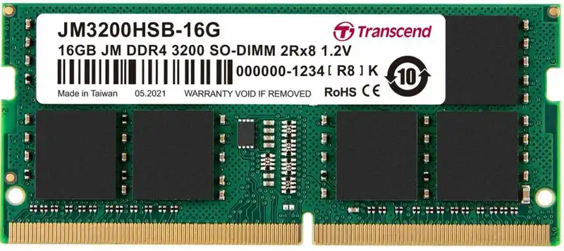 Оперативная память Transcend JM3200HSB-16G, DDR4 SDRAM, 3200 МГц, 16Гб, JM3200HSB-16G