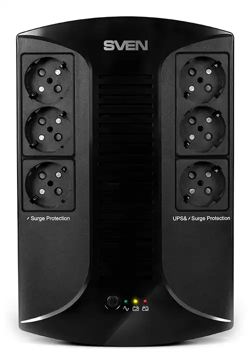 UPS SVEN  UP-L1000E, 1000VA/510W, Line Interactive, AVR, LED, 6 x Shuko sockets