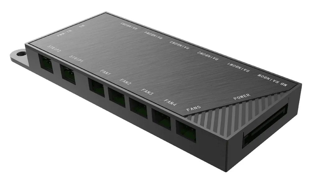 Fan Hub Gamemax Controller v2.0, 5 ports, 2 strips(3-pin), up to 24W, ARGB, PWM